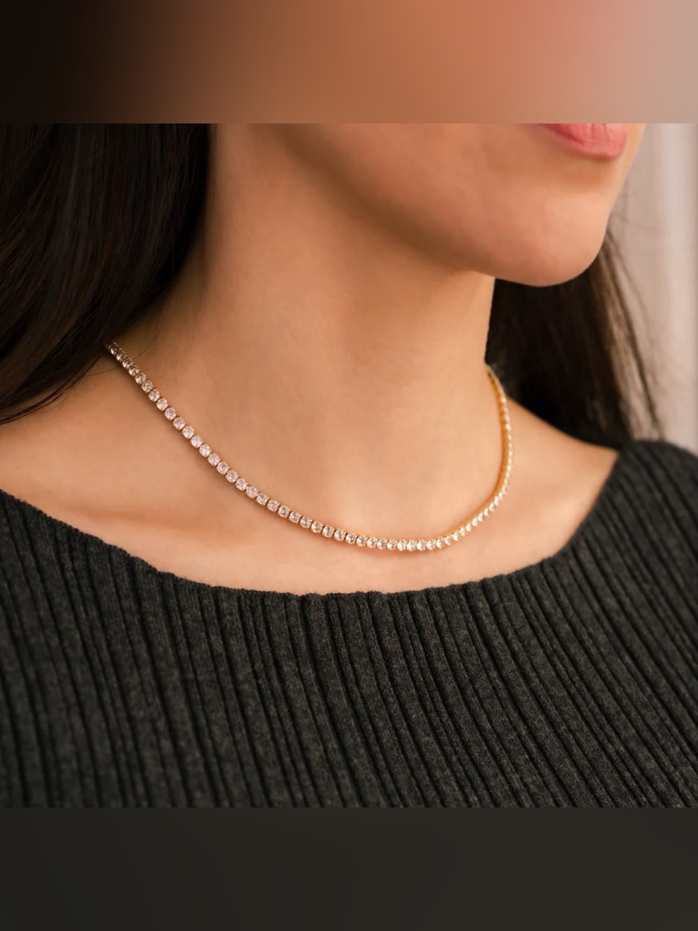 Mint Lilly 3mm Tennis Necklace
18k Gold Plated / 18" NWT